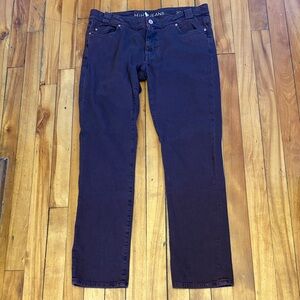 MiH JEAN Plum/Eggplant Colour - PARIS AVIATOR Mid Ruse Cropped Slim Leg - 29"